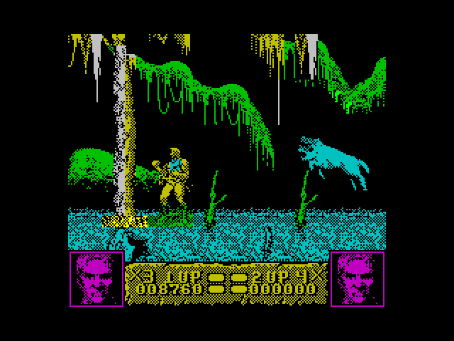 Altered Beast ZX Spectrum Screenshot: Entering a swamp...