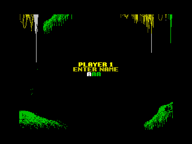 Altered Beast ZX Spectrum Screenshot: Game over; a new high score.