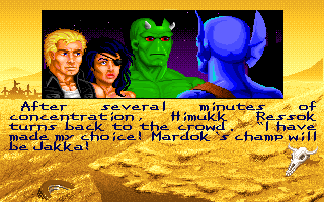 Bad Blood IBM PC/Compatibles Screenshot: Character chosen!