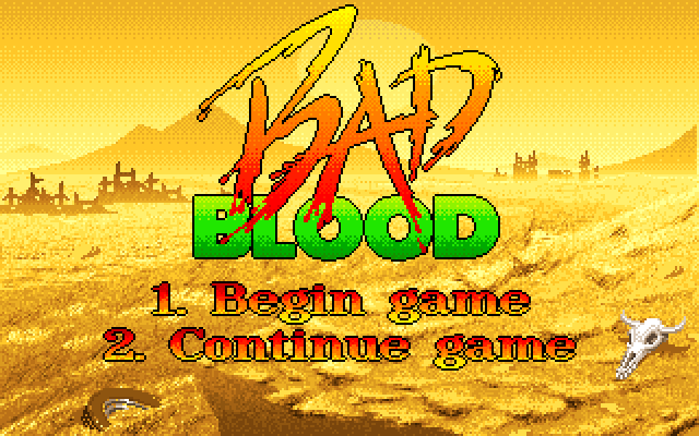 Bad Blood IBM PC/Compatibles Screenshot: Main menu.