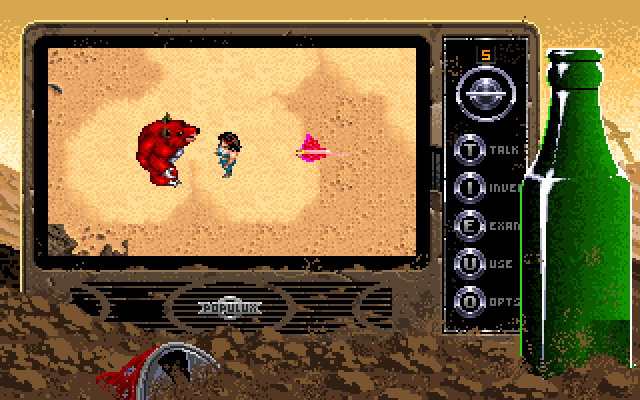 Bad Blood IBM PC/Compatibles Screenshot: Facing a giant and deadly creature!