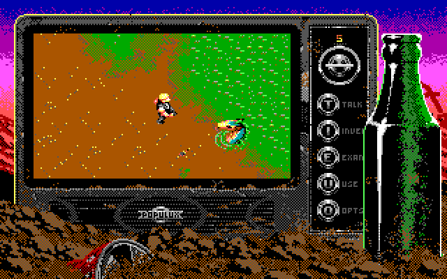 Bad Blood IBM PC/Compatibles Screenshot: You'll somehow need a boat to cross this river.