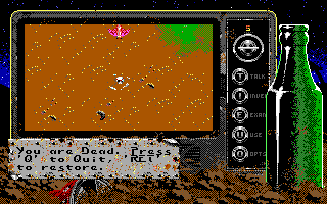 Bad Blood IBM PC/Compatibles Screenshot: Game over.