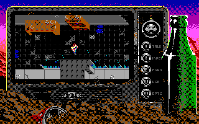 Bad Blood IBM PC/Compatibles Screenshot: Exploring a building.