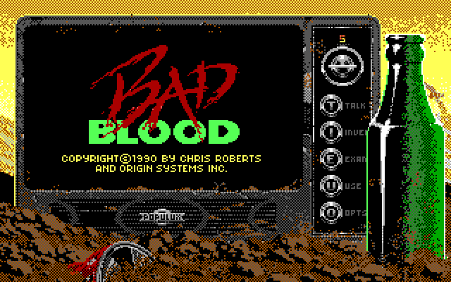 Bad Blood IBM PC/Compatibles Screenshot: Loading...ready to begin the game?