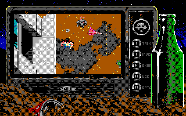 Bad Blood IBM PC/Compatibles Screenshot: The entrance to a building.