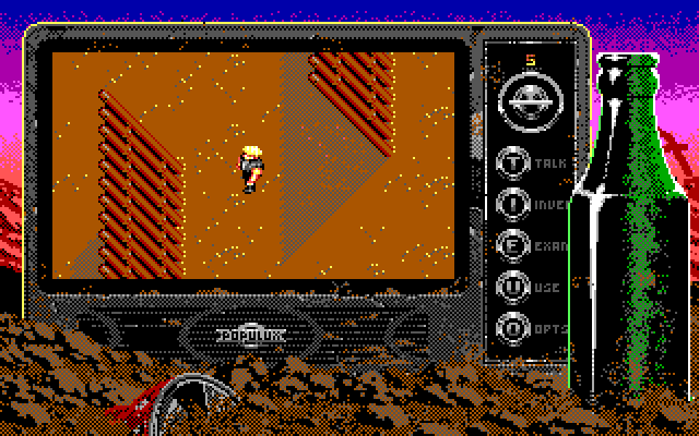 Bad Blood IBM PC/Compatibles Screenshot: The entrance to a fortress.