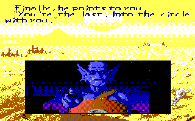 Bad Blood IBM PC/Compatibles Screenshot: Me? Uh oh! What have I gotten into...