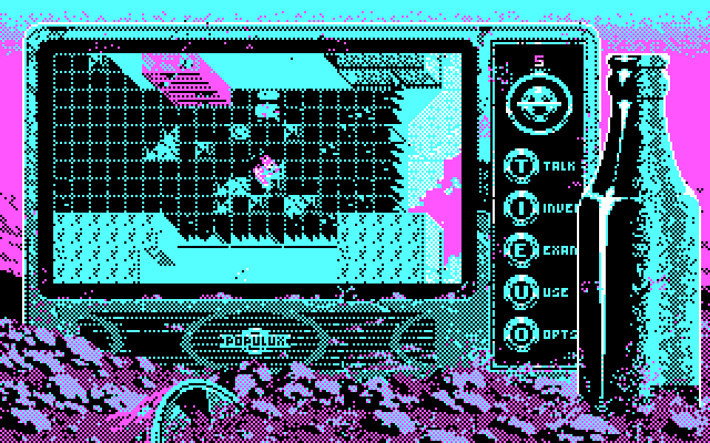 Bad Blood IBM PC/Compatibles Screenshot: Exploring a building...
