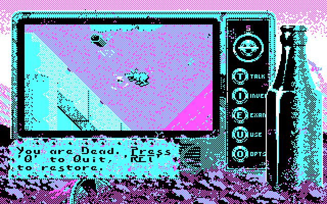 Bad Blood IBM PC/Compatibles Screenshot: Game over.