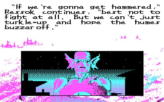 Bad Blood IBM PC/Compatibles Screenshot: An inspirational speech...