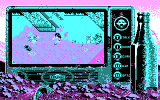 Bad Blood IBM PC/Compatibles Screenshot: Under attack again in the streets of this city.