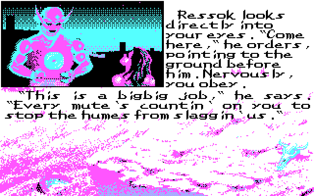 Bad Blood IBM PC/Compatibles Screenshot: Your mission...