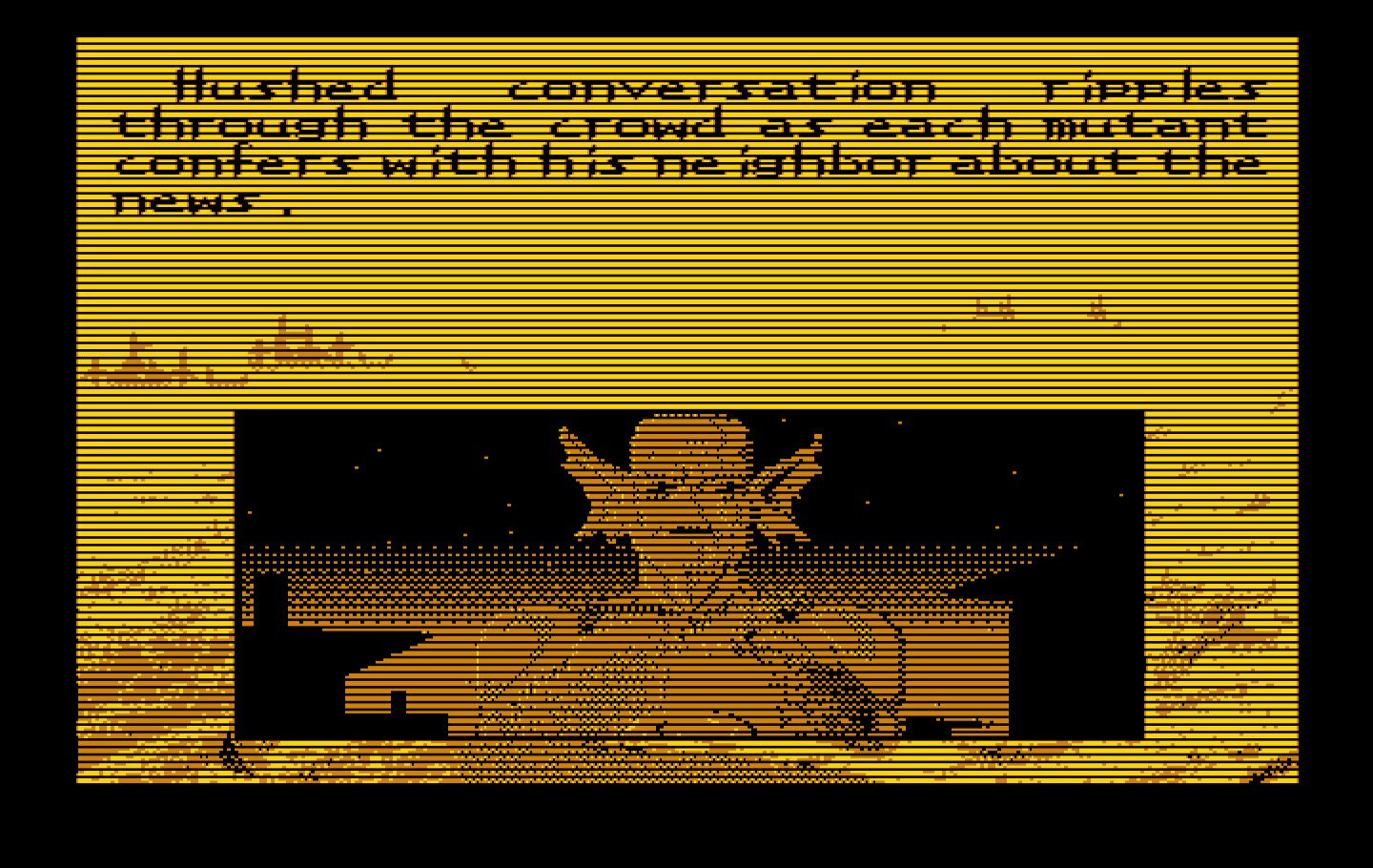 Bad Blood IBM PC/Compatibles Screenshot: Hearing about an impending threat...