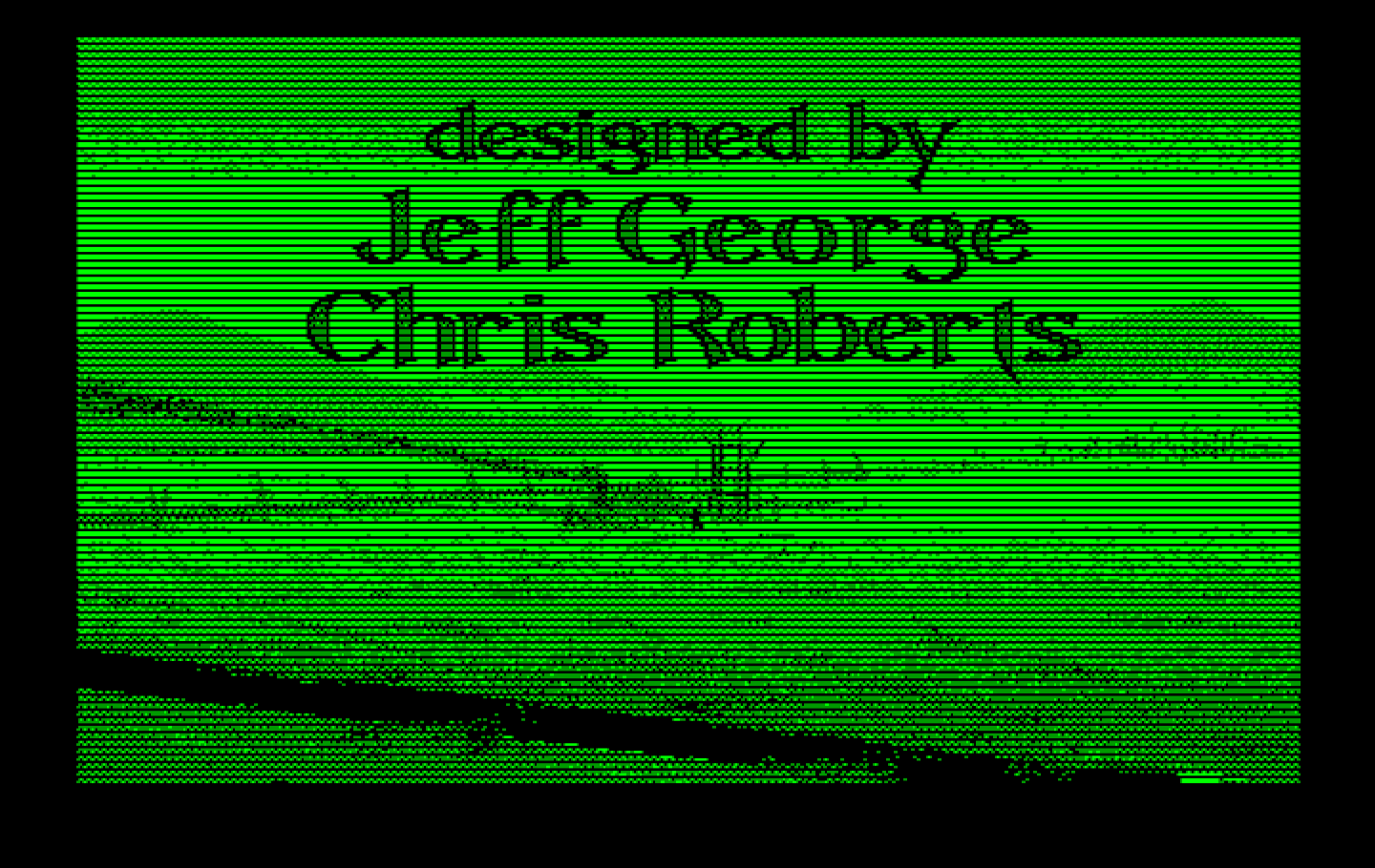 Bad Blood IBM PC/Compatibles Screenshot: The first credits screen with the destroyed farm in the background...