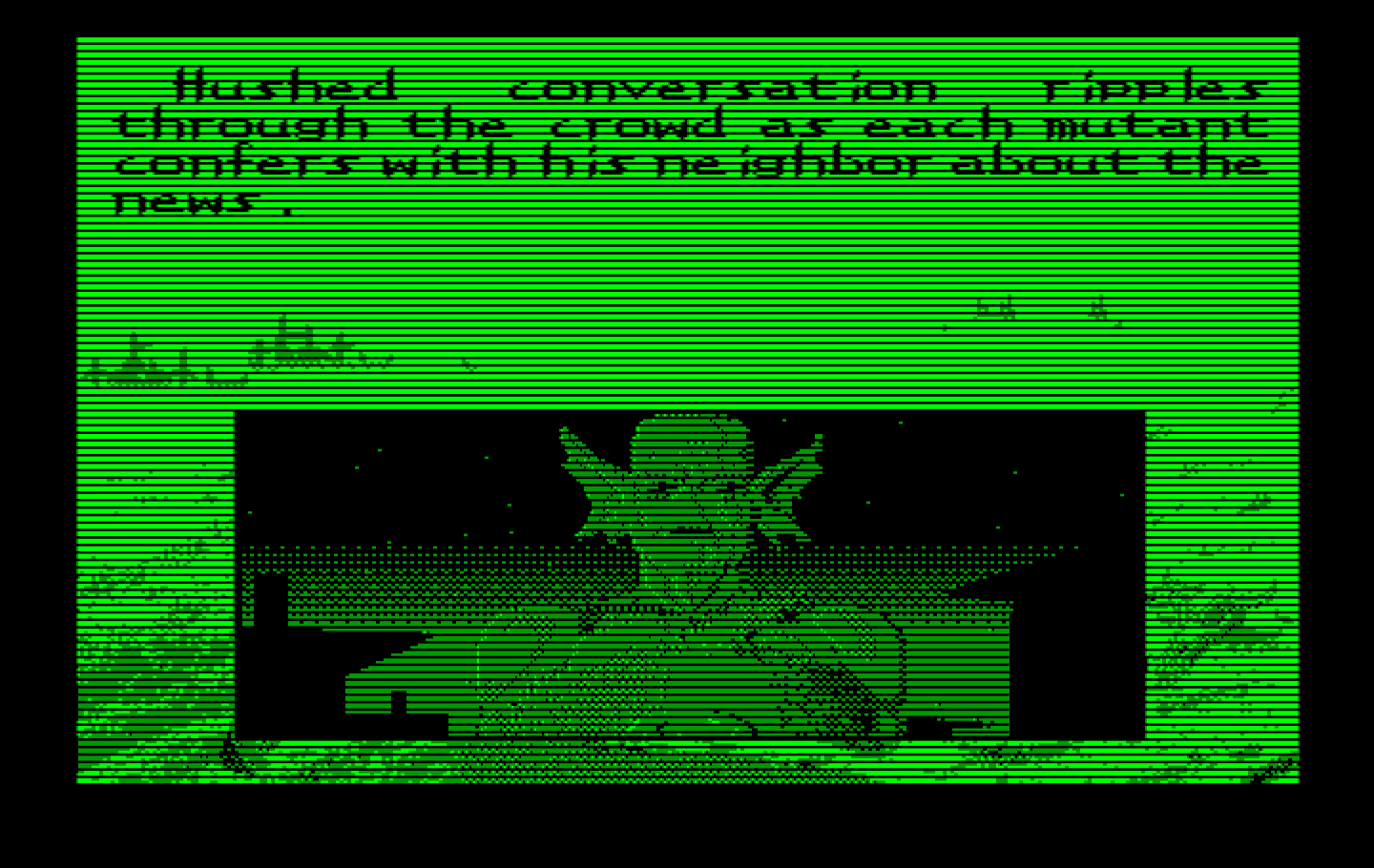 Bad Blood IBM PC/Compatibles Screenshot: Hearing about an impending threat...