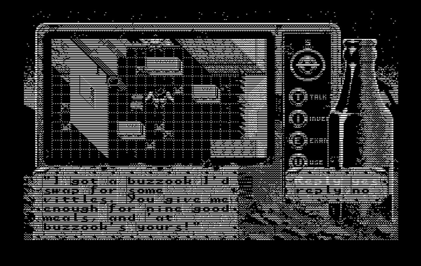 Bad Blood IBM PC/Compatibles Screenshot: Care to make a trade?