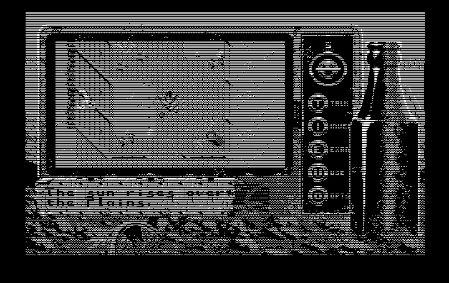 Bad Blood IBM PC/Compatibles Screenshot: The game starts here as the sun rises...