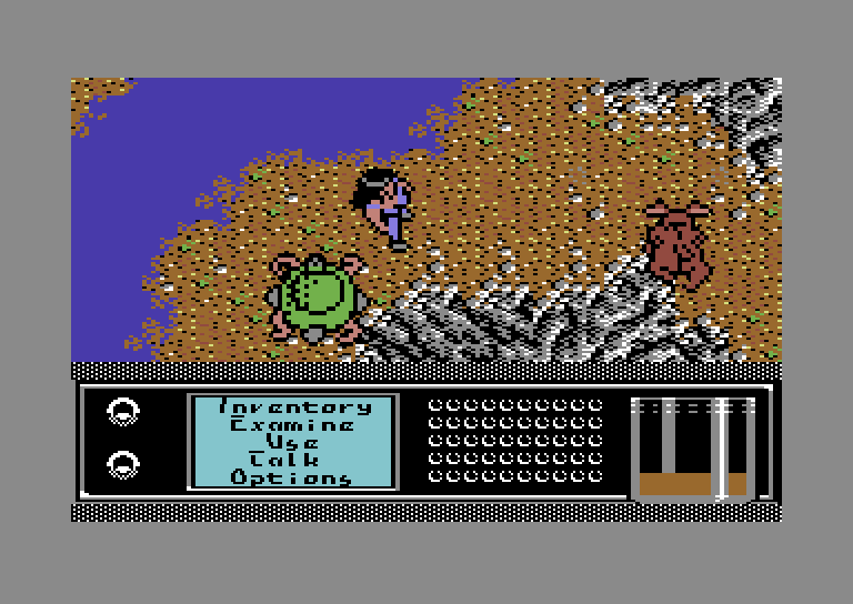 Bad Blood Commodore 64 Screenshot: Surrounded, I'll have to fight my way out of here.