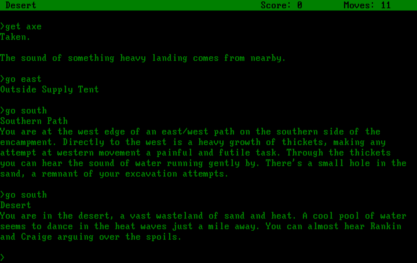 Infidel IBM PC/Compatibles Screenshot: Lost in the desert.