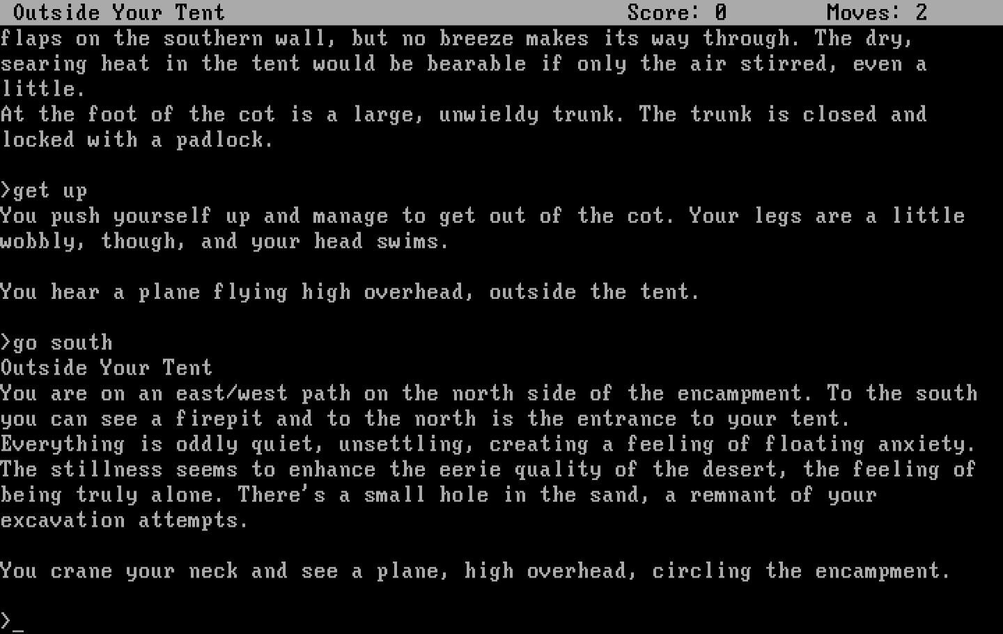 Infidel IBM PC/Compatibles Screenshot: Exploring the area.
