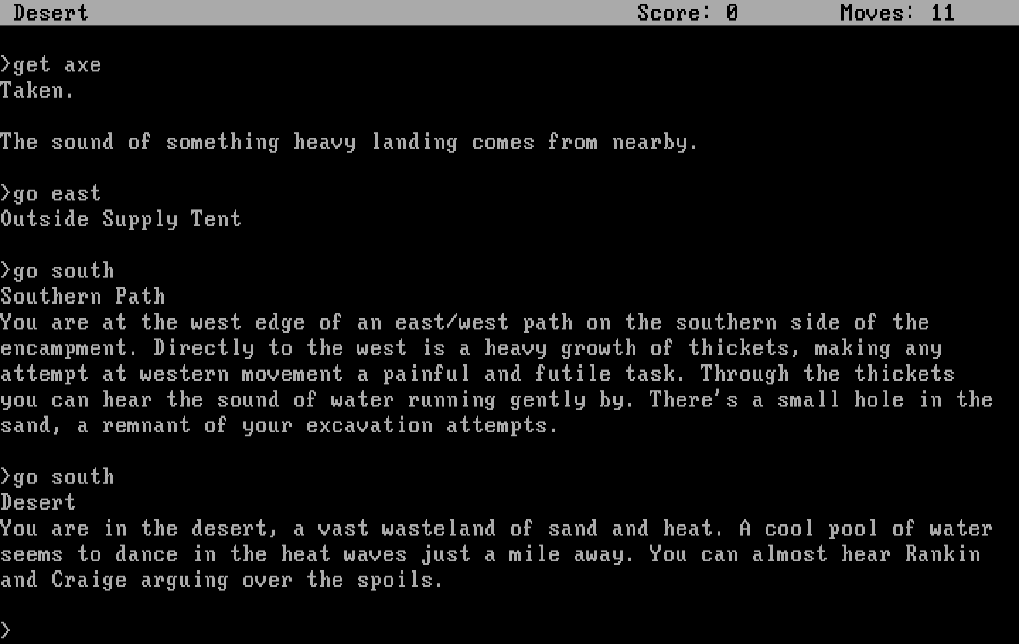 Infidel IBM PC/Compatibles Screenshot: Lost in the desert.