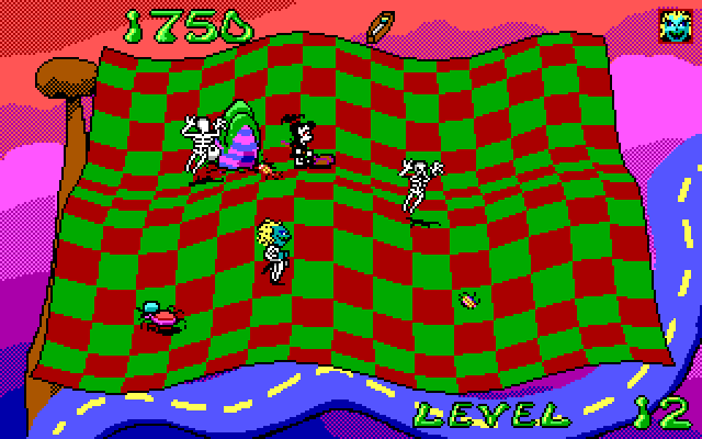 Adventures of Beetlejuice: Skeletons in the Closet IBM PC/Compatibles Screenshot: The board is starting to get crowded.