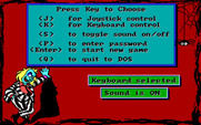 Adventures of Beetlejuice: Skeletons in the Closet for IBM PC/Compatibles - The main menu.