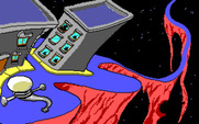 Adventures of Beetlejuice: Skeletons in the Closet for IBM PC/Compatibles - One of many spacey scenes.