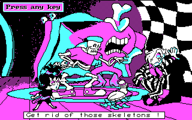 Adventures of Beetlejuice: Skeletons in the Closet IBM PC/Compatibles Screenshot: Game over.