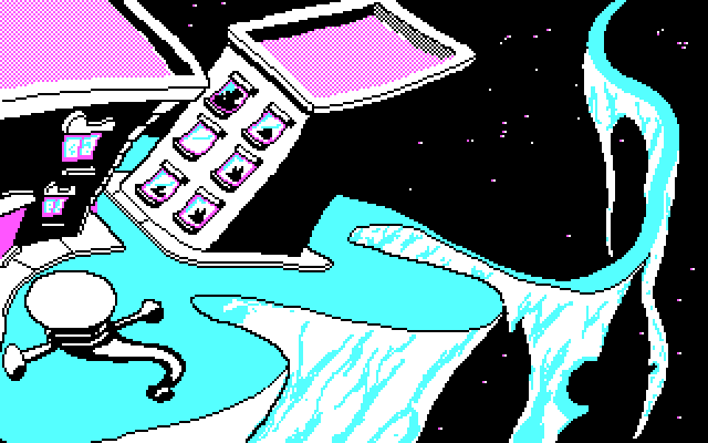 Adventures of Beetlejuice: Skeletons in the Closet IBM PC/Compatibles Screenshot: One of many spacey scenes.