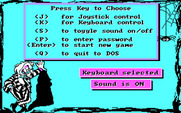 Adventures of Beetlejuice: Skeletons in the Closet for IBM PC/Compatibles - The main menu.