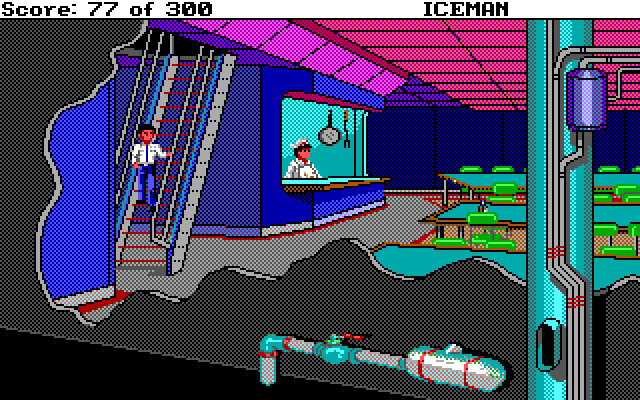 Code-Name: Iceman IBM PC/Compatibles Screenshot: Exploring the submarine.