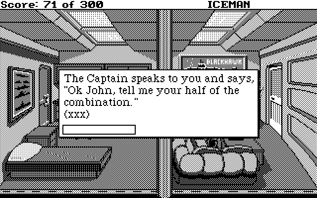 Code-Name: Iceman IBM PC/Compatibles Screenshot: You better remember your code.