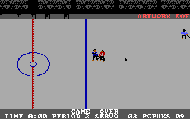 International Hockey IBM PC/Compatibles Screenshot: Game over.