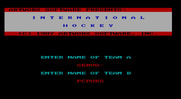 International Hockey for IBM PC/Compatibles - Setting up the teams.