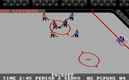 International Hockey for IBM PC/Compatibles - Faceoff after a penalty.