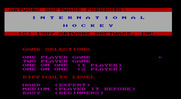 International Hockey for IBM PC/Compatibles - The main menu.
