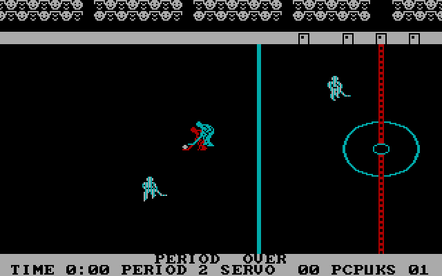 International Hockey IBM PC/Compatibles Screenshot: Period over.