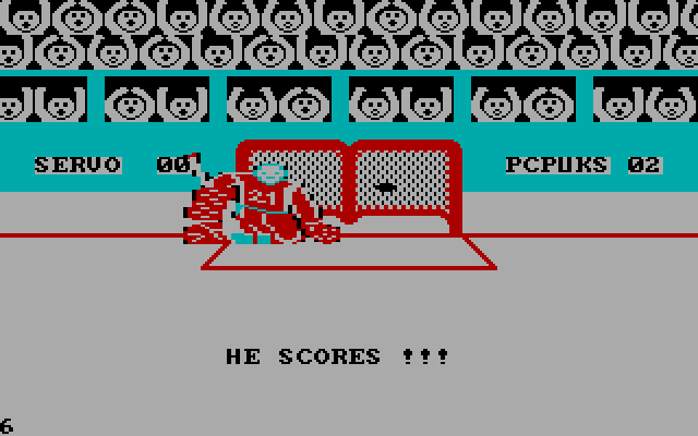 International Hockey IBM PC/Compatibles Screenshot: He scores!