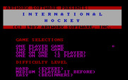 International Hockey for IBM PC/Compatibles - The main menu.
