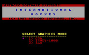 International Hockey for IBM PC/Compatibles - Graphics mode selection.