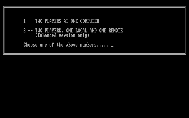 Naval War Simulator IBM PC/Compatibles Screenshot: How would you like to play the game?