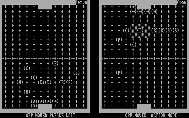 Naval War Simulator IBM PC/Compatibles Screenshot: A game in progress.