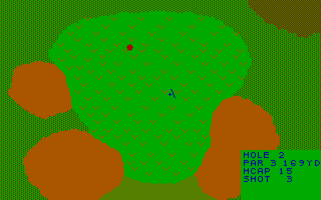NCR Country Club IBM PC/Compatibles Screenshot: Some greens have a lot of hills.