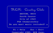 NCR Country Club for IBM PC/Compatibles - Title screen.