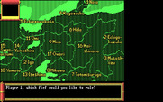 Nobunaga's Ambition for IBM PC/Compatibles - Setting up a new game; where would you like to rule?