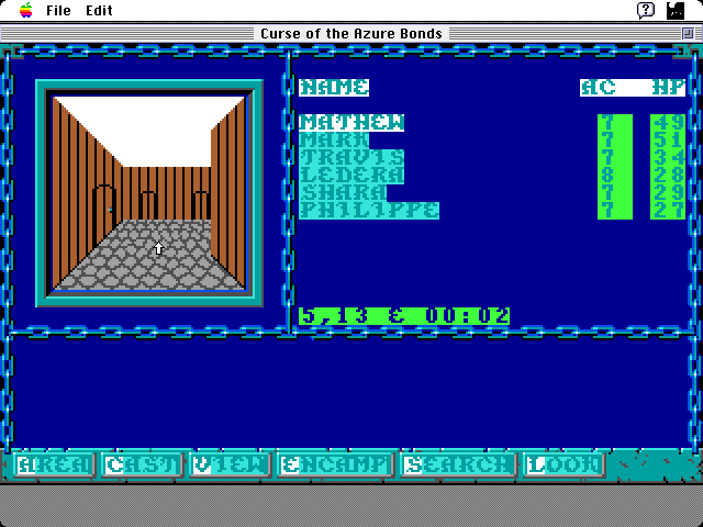 Curse of the Azure Bonds Macintosh Screenshot: Exploring the town...
