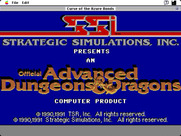 Curse of the Azure Bonds for Macintosh - SSI and Advanced Dungeons & Dragons logo screen.