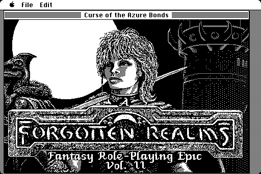 Curse of the Azure Bonds Macintosh Screenshot: Title screen 2.